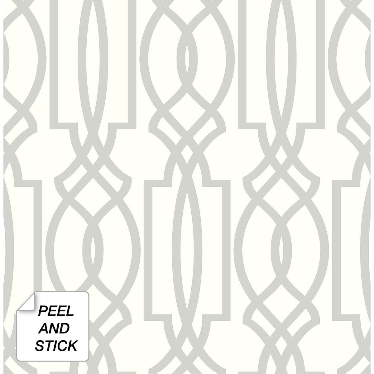 Nextwall Soft Gray Deco Lattice Peel And Stick Removable Wallpaper 20.5 In. W X 18 Ft. L