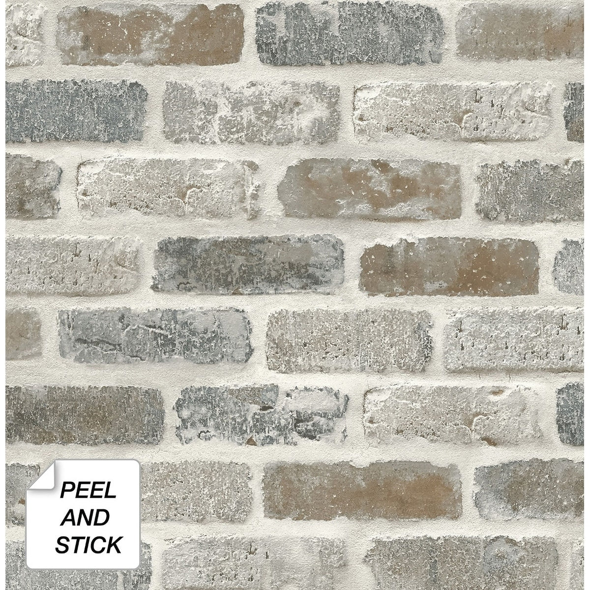 Nextwall Washed Brick Peel And Stick Removable Wallpaper 20.5 In. W X 18 Ft. L