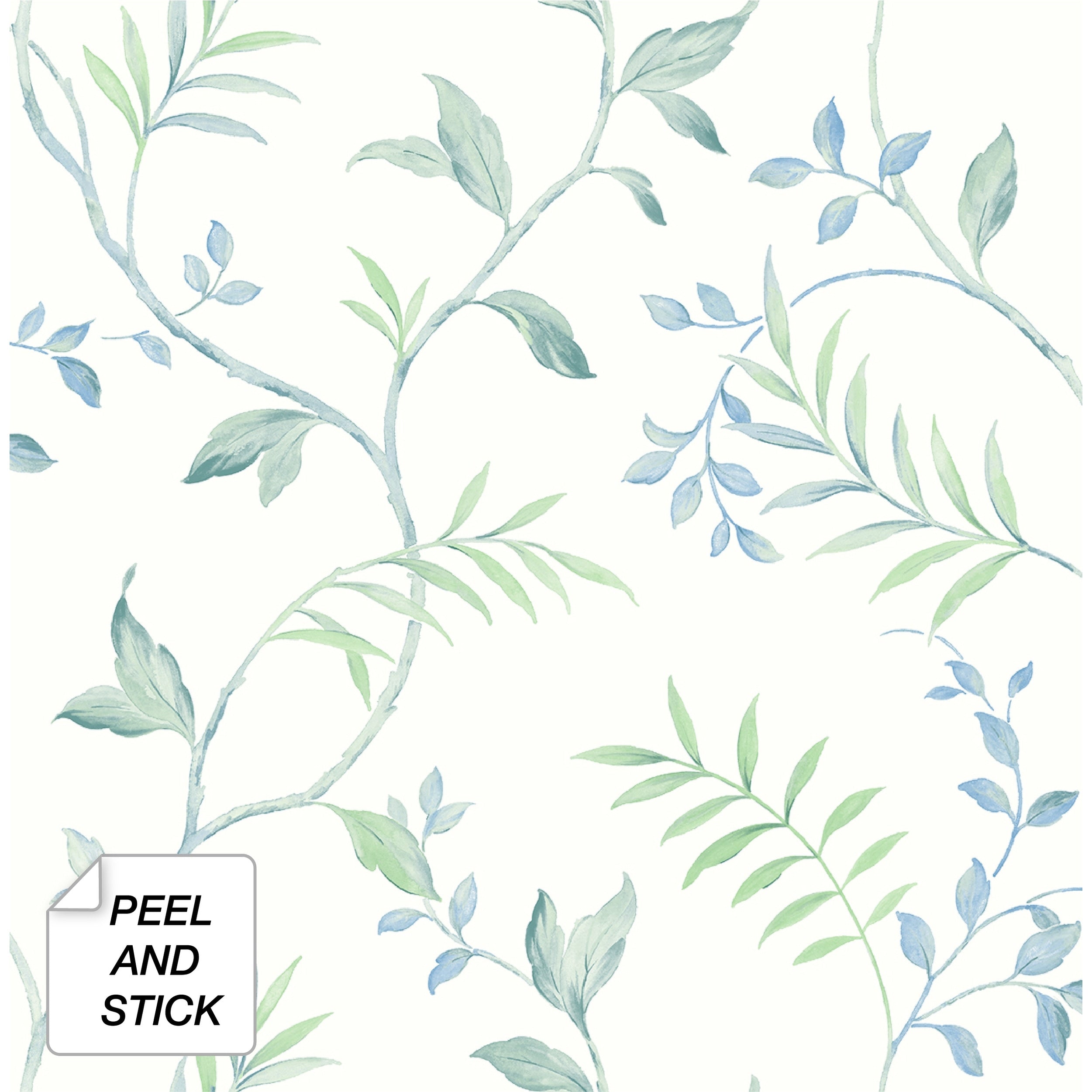 Nextwall Watercolor Leaf Trail Peel And Stick Wallpaper 20.5 In. W X 18 Ft. L