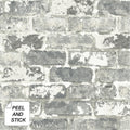 Nextwall Weathered Grey Brick Peel And Stick Wallpaper 20.5 In. W X 18 Ft. L