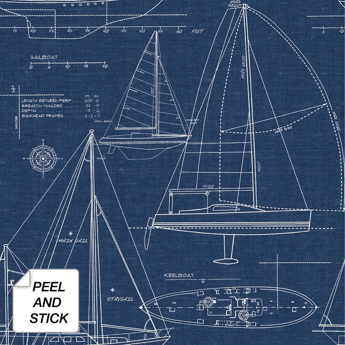 Nextwall Yacht Club Peel And Stick Removable Wallpaper