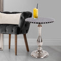 Nickel Metal With Bone Top Martini Table