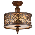 3 Light Flush Mount Ceiling Light With Brushed Chocolate Finish