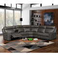 Nicole Reclining Brown Leather Sectional Sofa