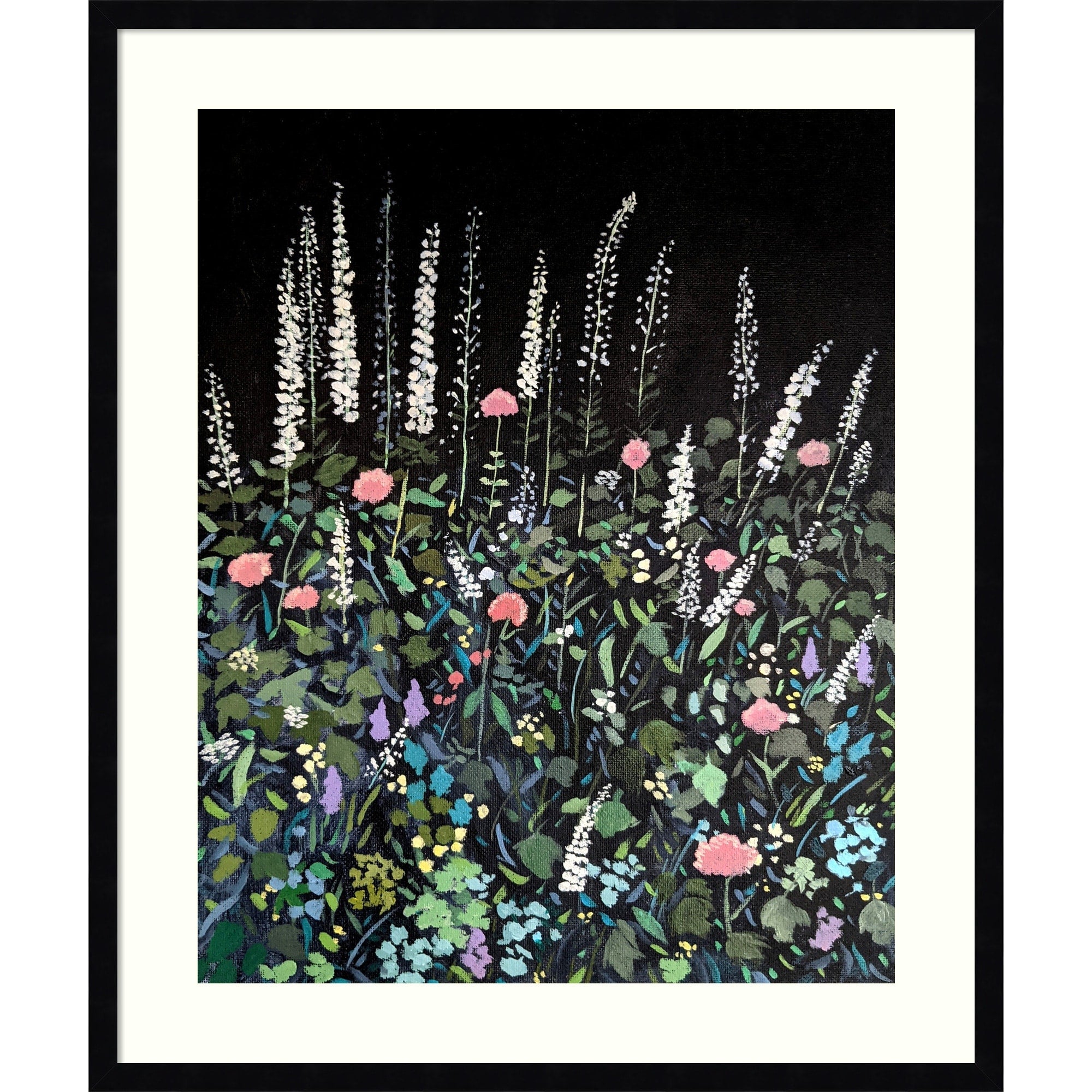 Night Garden By Claire Whitehead Wood Framed Wall Art Print Svelte Noir Black