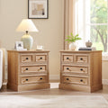 Nightstand Set Of 2 With 4 Drawers End Table With Charging Station