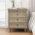 Nightstands With 4 Drawer Wood Storage End Table With Hidden Pull Out Shelf With 4 Solid Wood Feet And Metal Handle