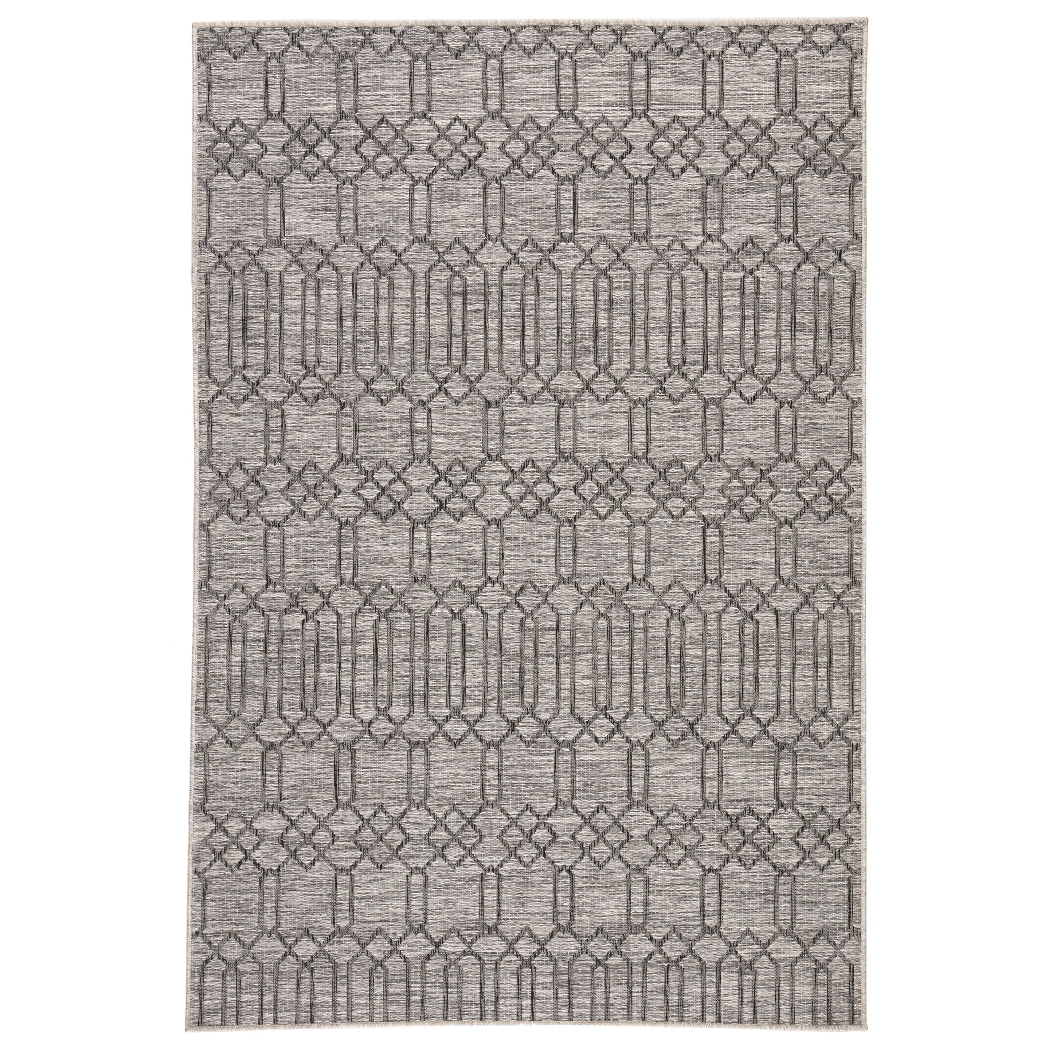 Nikki Chu Calcutta Indoor Outdoor Geometric Gray Area Rug