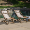 Nikki Outdoor Wood Sling Chair Set Of 2 By Christopher Knight Home
