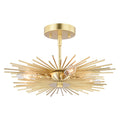 Nikko Gold 16 In W Mid Century Modern Starburst Ceiling Light 16 In W X 9.5 In H X 16 In D