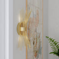Nikko Gold Mid Century Modern Wall Sconce Light 6.5 In W X 15.5 In H X 4.75 In D