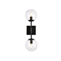 Nina 2 Light Clear Glass Wall Sconce