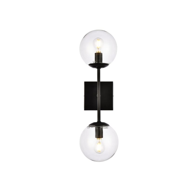 Nina 2 Light Clear Glass Wall Sconce