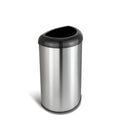 Nine Stars Open Top Stainless Steel Trash Can With Black Trim