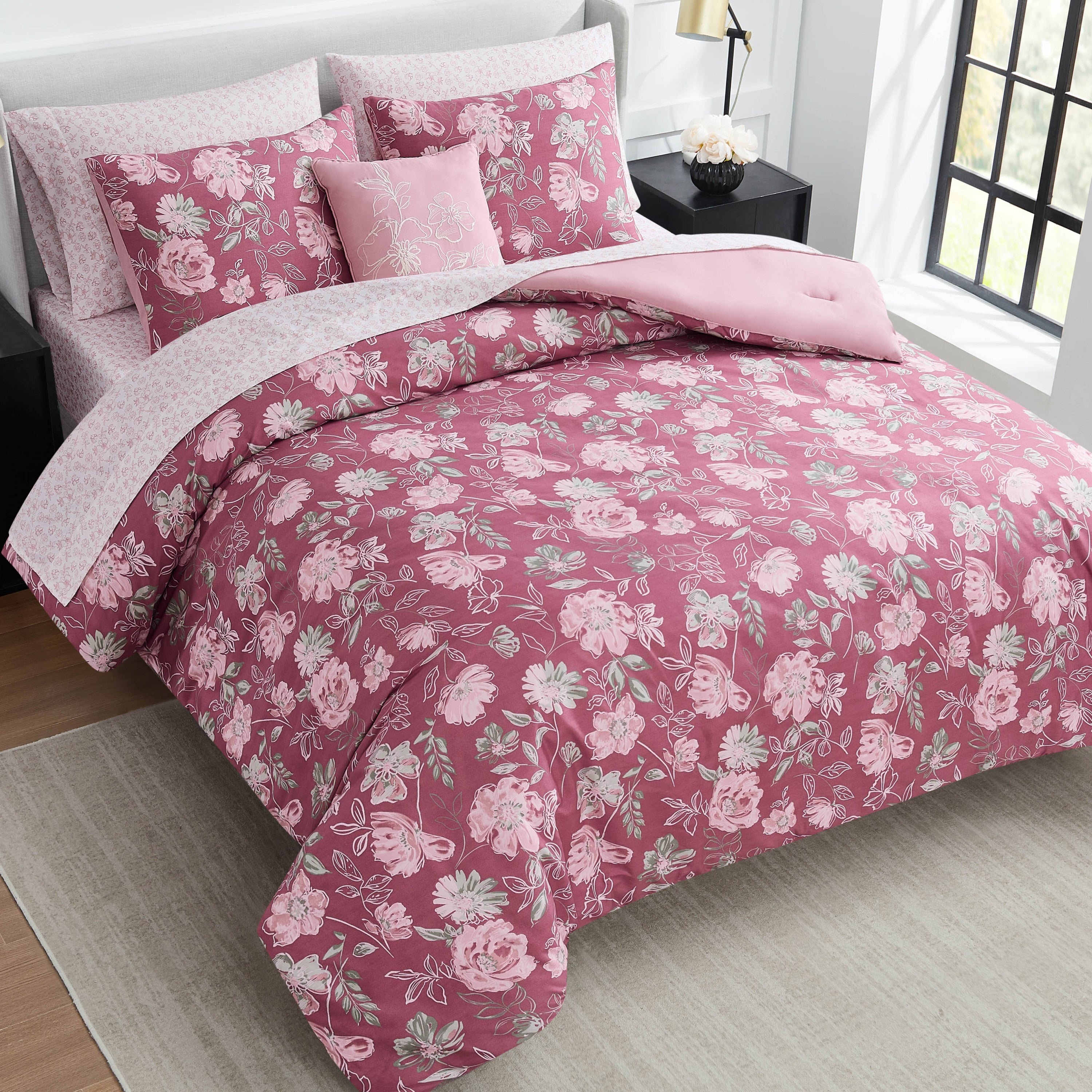 Nine West Shilo Floral Comforter Bed In A Bag