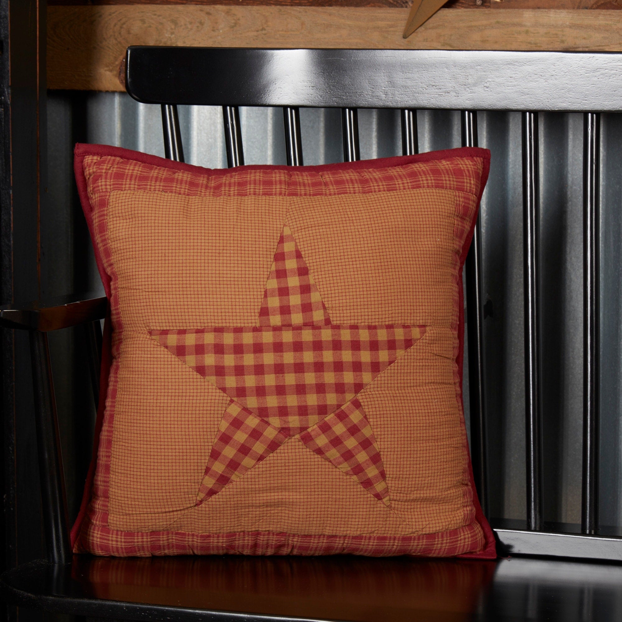 Ninepatch Star Quilted Filledthrow Pillow 16X16