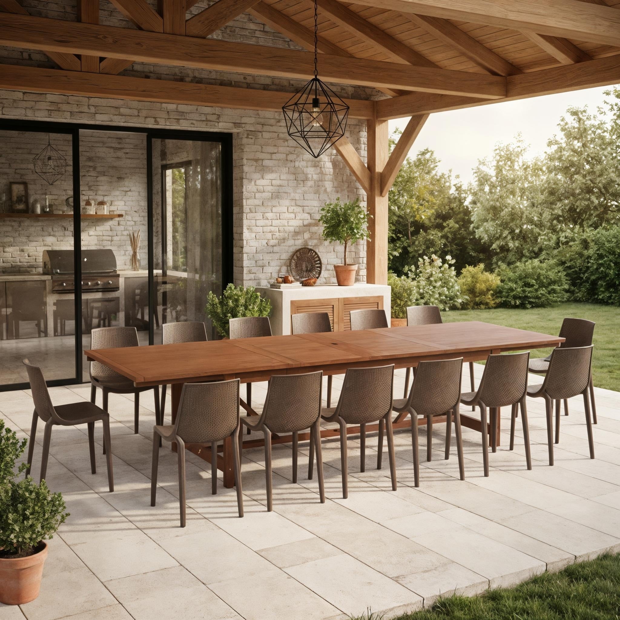 Niro 13 Piece Outdoor Rectangular Extendable Dining Table And Chairs Set