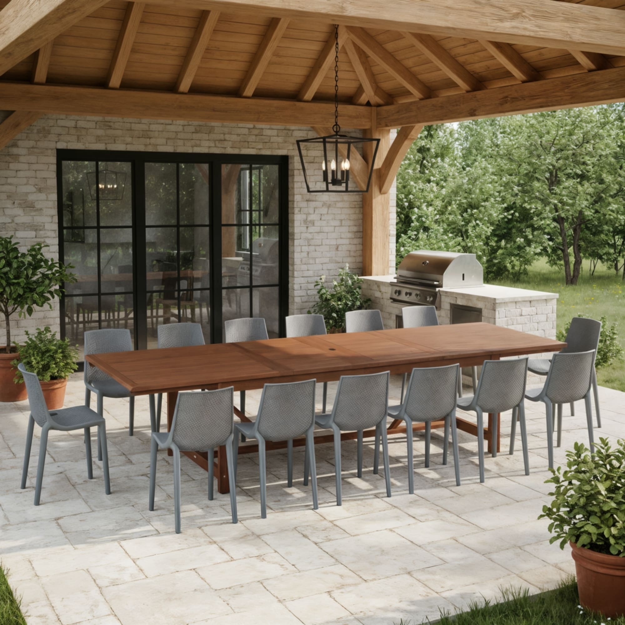 Niro 13 Piece Outdoor Rectangular Extendable Dining Table And Chairs Set