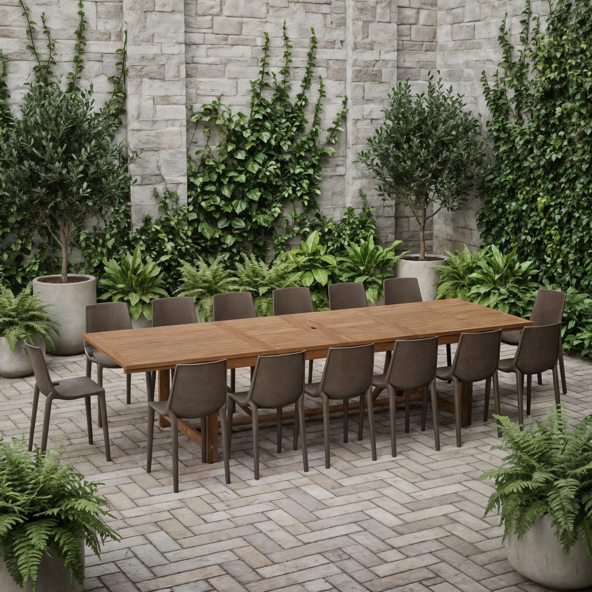 Niro 13 Piece Outdoor Rectangular Extendable Dining Table And Chairs Set