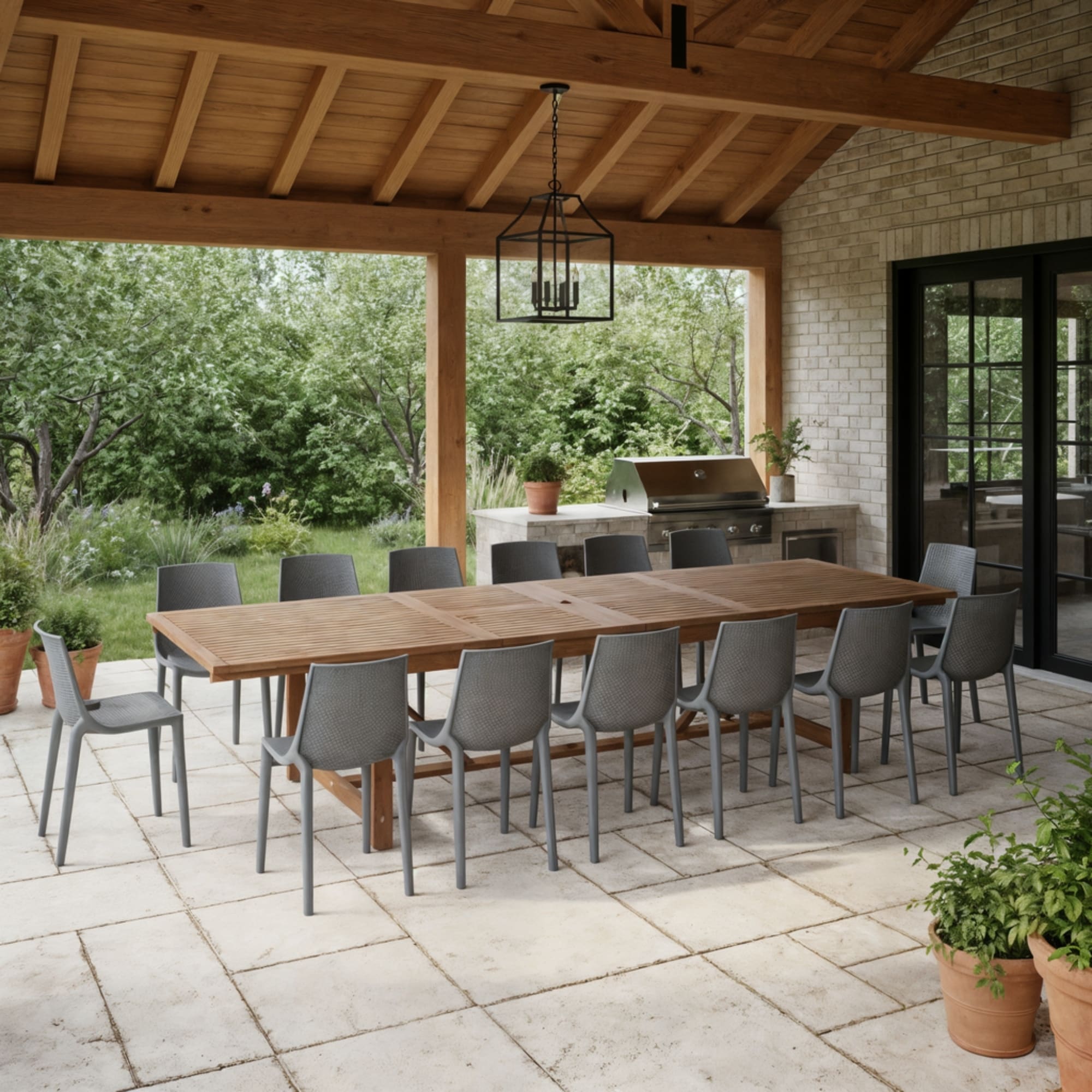 Niro 13 Piece Outdoor Rectangular Extendable Dining Table And Chairs Set