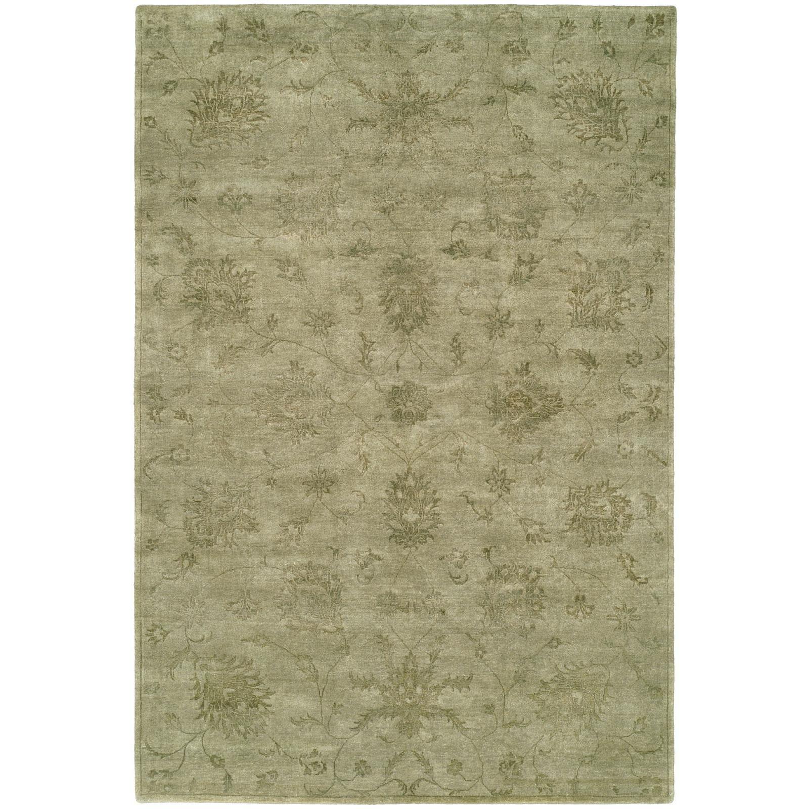 Nirvana Celadon Khaki Wool Viscose Hand Knotted Area Rug
