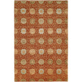Nirvana Rust Beige Wool Blend Floral Hand Knotted Area Rug