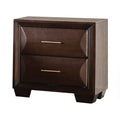 Nitz Nightstand 2 Drawers Espresso Brown Solid Wood 27 Inch