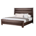 Nitz Queen Bed Paneled Headboard With Beveled Fronts Espresso Brown Wood