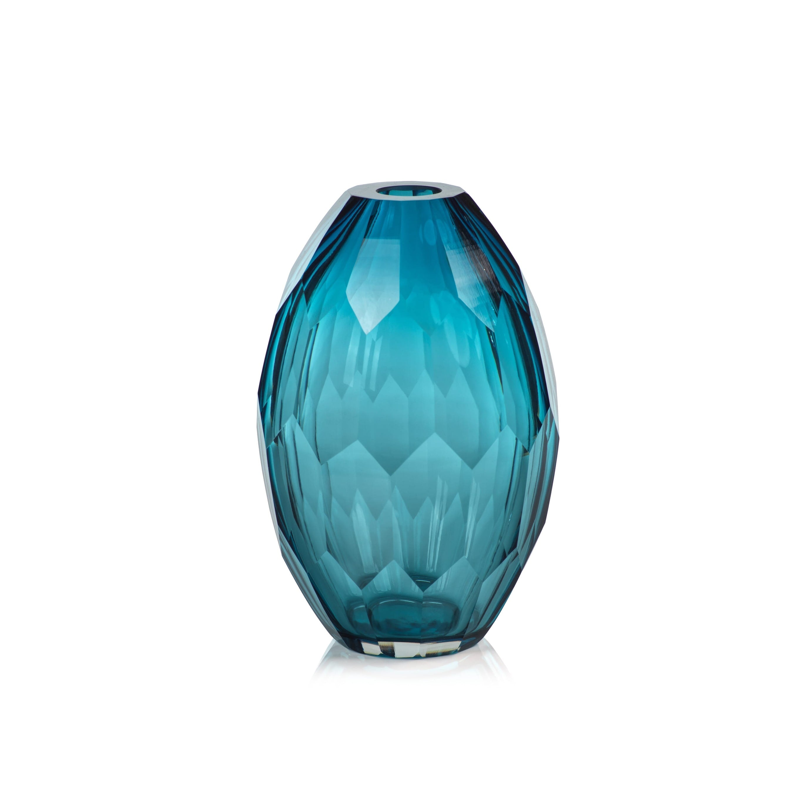 Nixie Hand Cut Blue Glass Vase