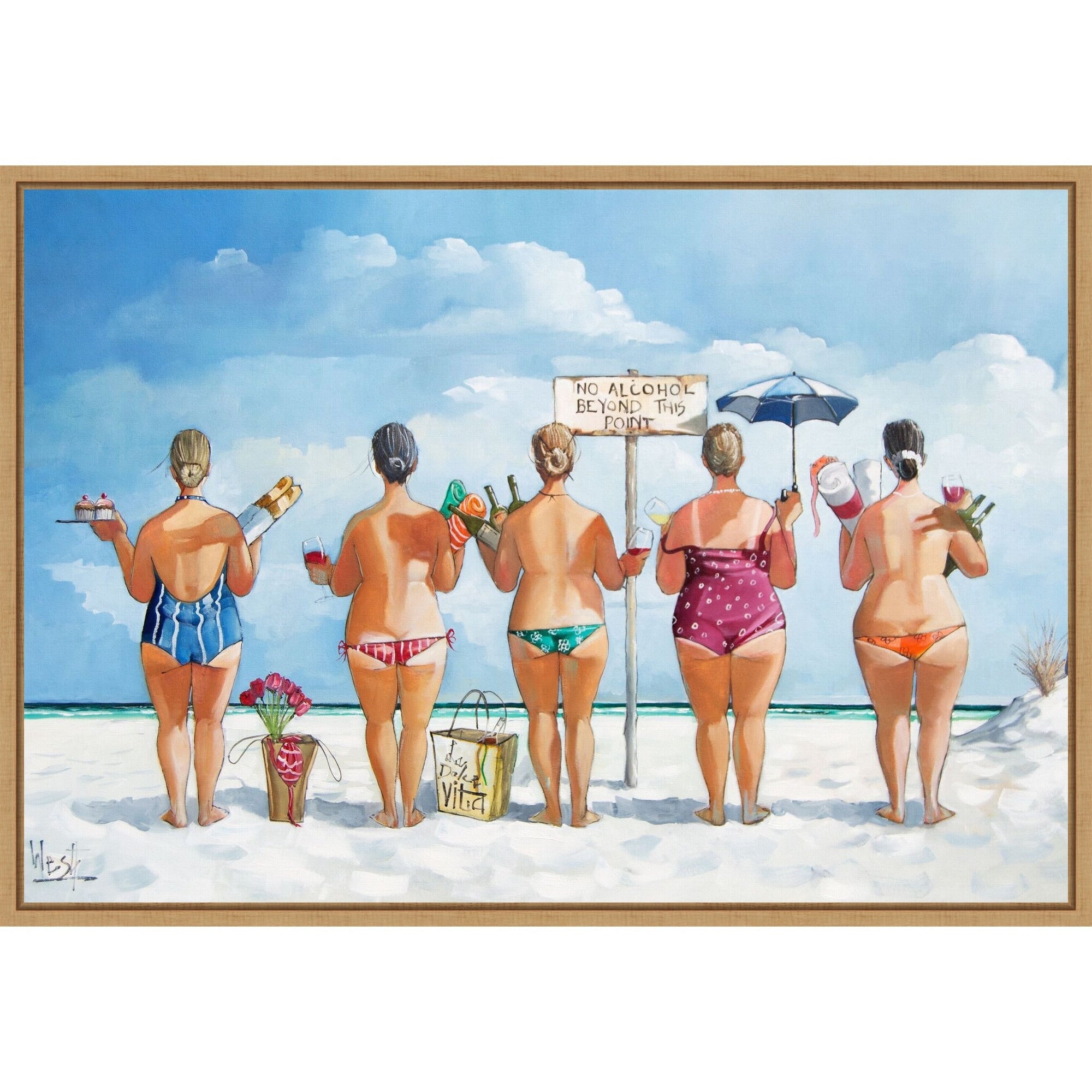 No Alcohol Beyond This Point No. 2 By Ronald West Framed Canvas Wall Art Print