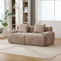 No Assembly Modular Sectional Sofa Fuzzy Tufted Fabric High Density Sponge Pocket Springs