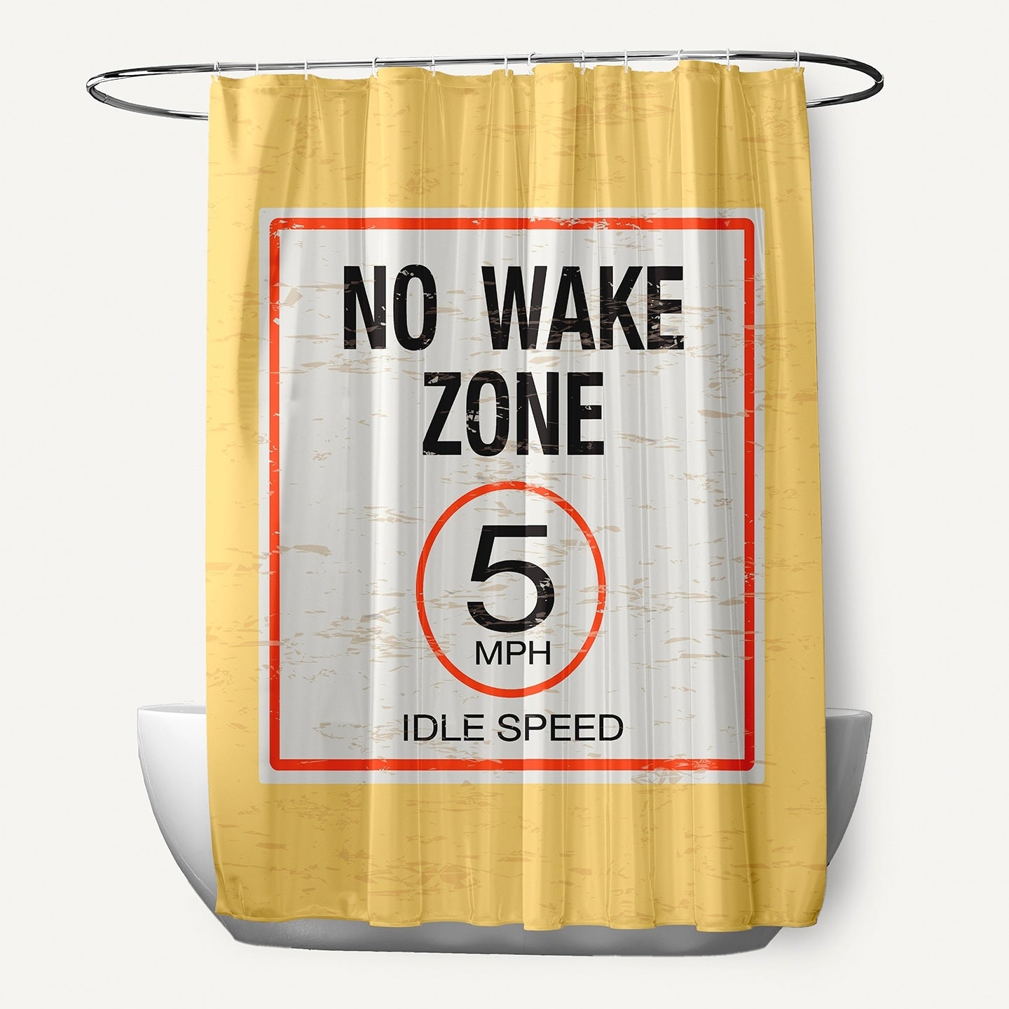 No Wake Word Print Shower Curtain