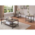 Coffe End Table Set Metal And Wood