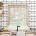 No. 918 Alison Sheer Lace Elongated Kitchen Curtain Tier Pair