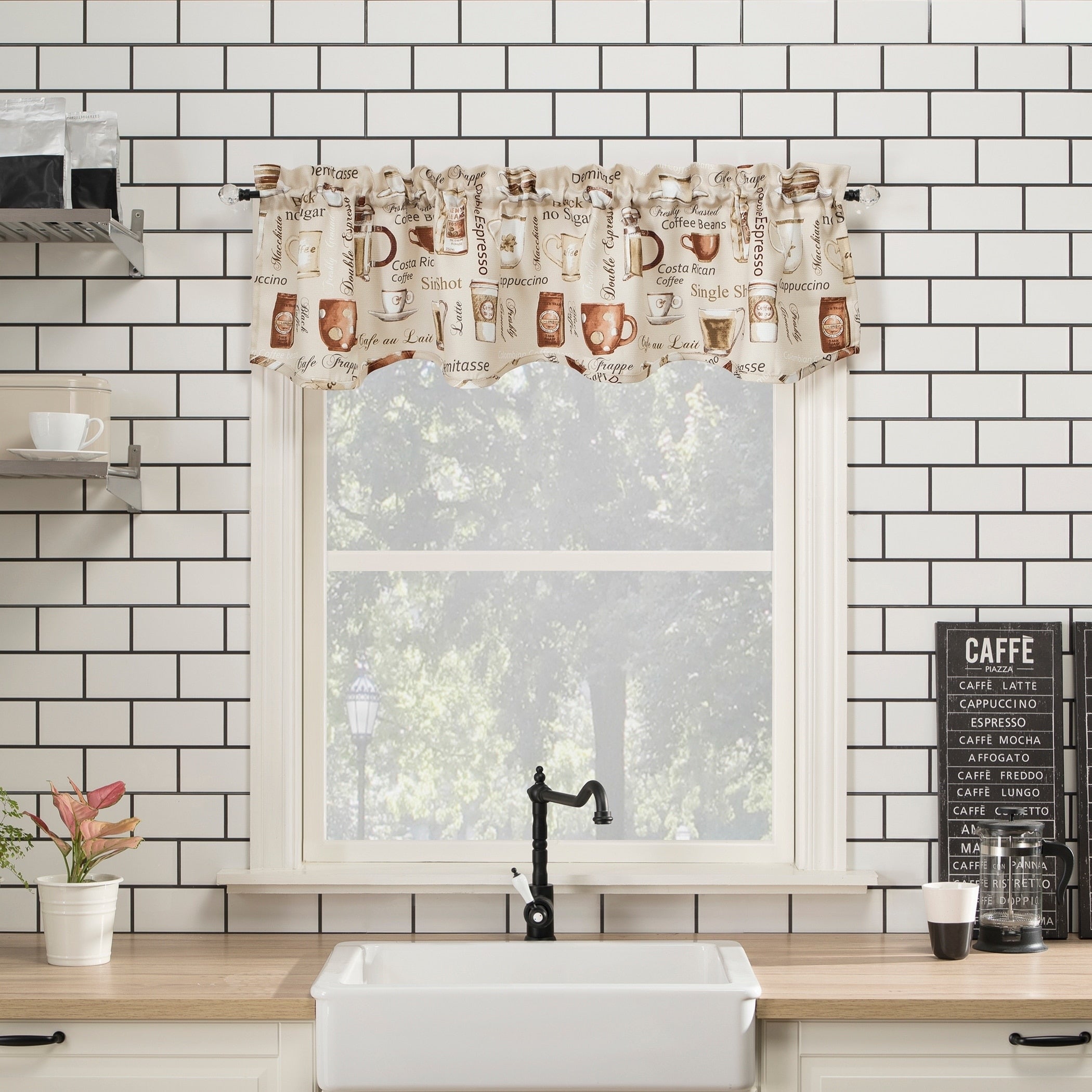No. 918 Bristol Coffee Shop Semi Sheer Rod Pocket Kitchen Curtain Valance 54 X 14