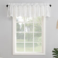 No. 918 Delia Embroidered Floral Sheer Rod Pocket Curtain Valance 50 X 17