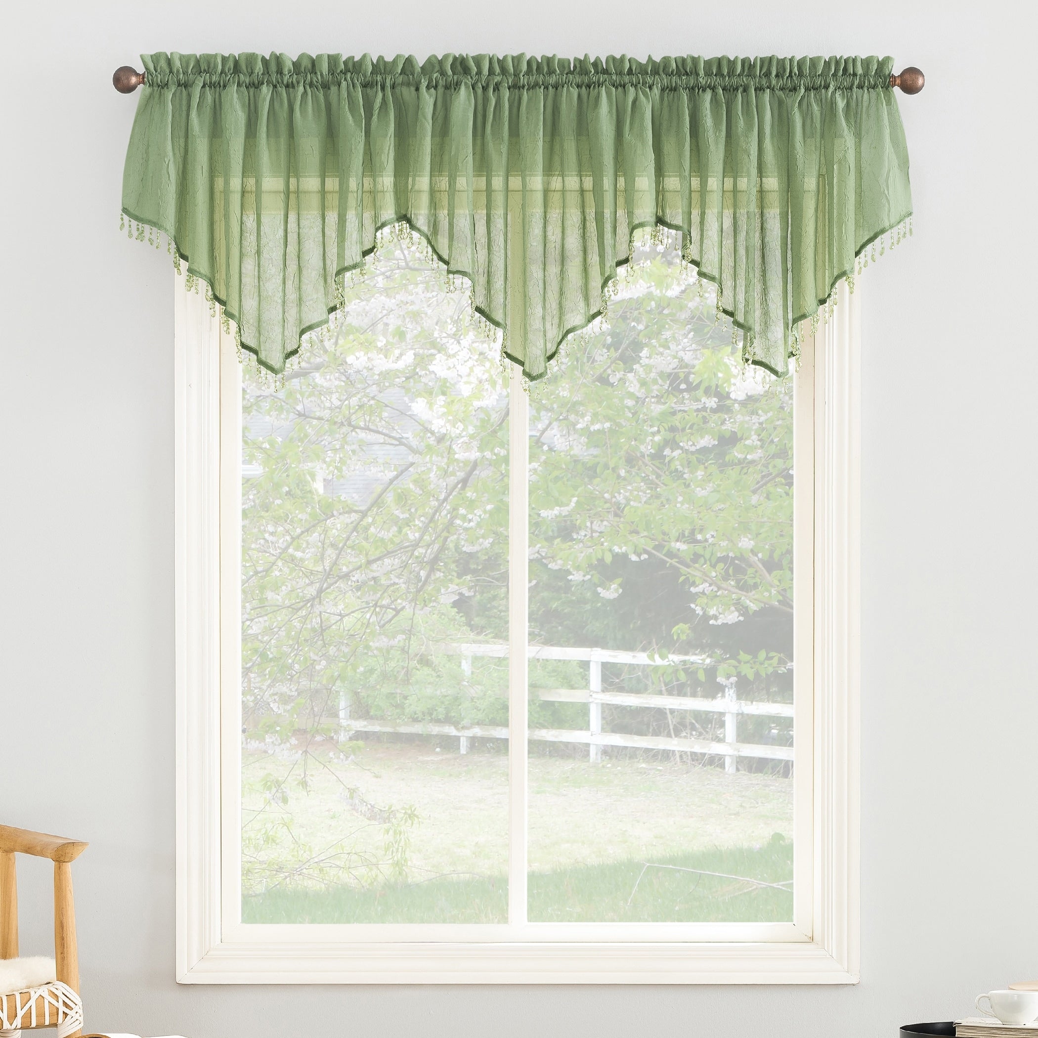 No. 918 Erica Sheer Crush Voile Single Ascot Curtain Valance 51X24