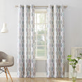 No. 918 Hotaru Leaf Print Semi Sheer Grommet Curtain Panel