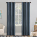 No. 918 Lindstrom Textured Draft Shield Fleece Insulated Room Darkening Grommet Curtain Panel Single Panel