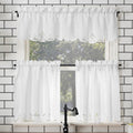 No. 918 Mariela Floral Trim Semi Sheer Rod Pocket Kitchen Curtain Valance And Tiers Set