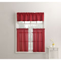 No. 918 Martine Solid Microfiber 3 Piece Kitchen Curtain Valance And Tiers Set