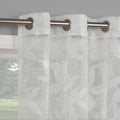 No. 918 Nadia Textured Botanical Semi Sheer Grommet 1 Piece Curtain Panel Single Panel