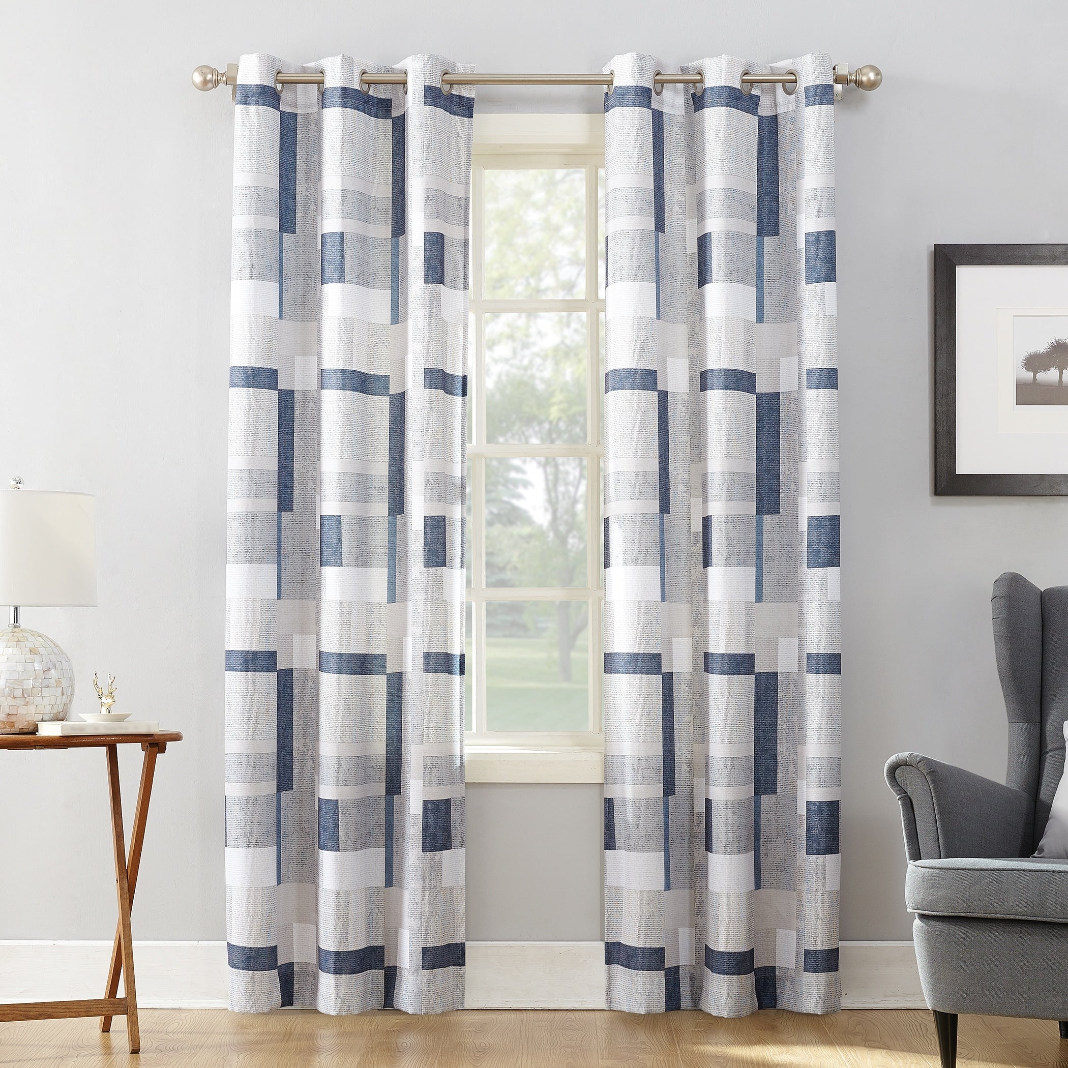 No. 918 Takumi Geometric Blocks Grommet Curtain Panel