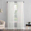 No. 918 Tamaryn Embroidered Trellis Sheer Rod Pocket Curtain Panel Single Panel