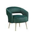 Noel Accent Chair Curved Open Back Dark Green Velvet Gold Metal Legs