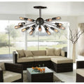 Noemi 15 Light Antique 36 Inch Metal Edison Chandelier With Bulbs