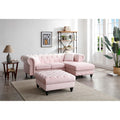 Nola Velvet Sofa With Chaise