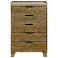 Nolan Tall Dresser Chest With Faux Marble Top 5 Drawers Brown Wood