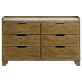 Nolan Wide Dresser With Faux Marble Top 6 Drawers Brown Wood