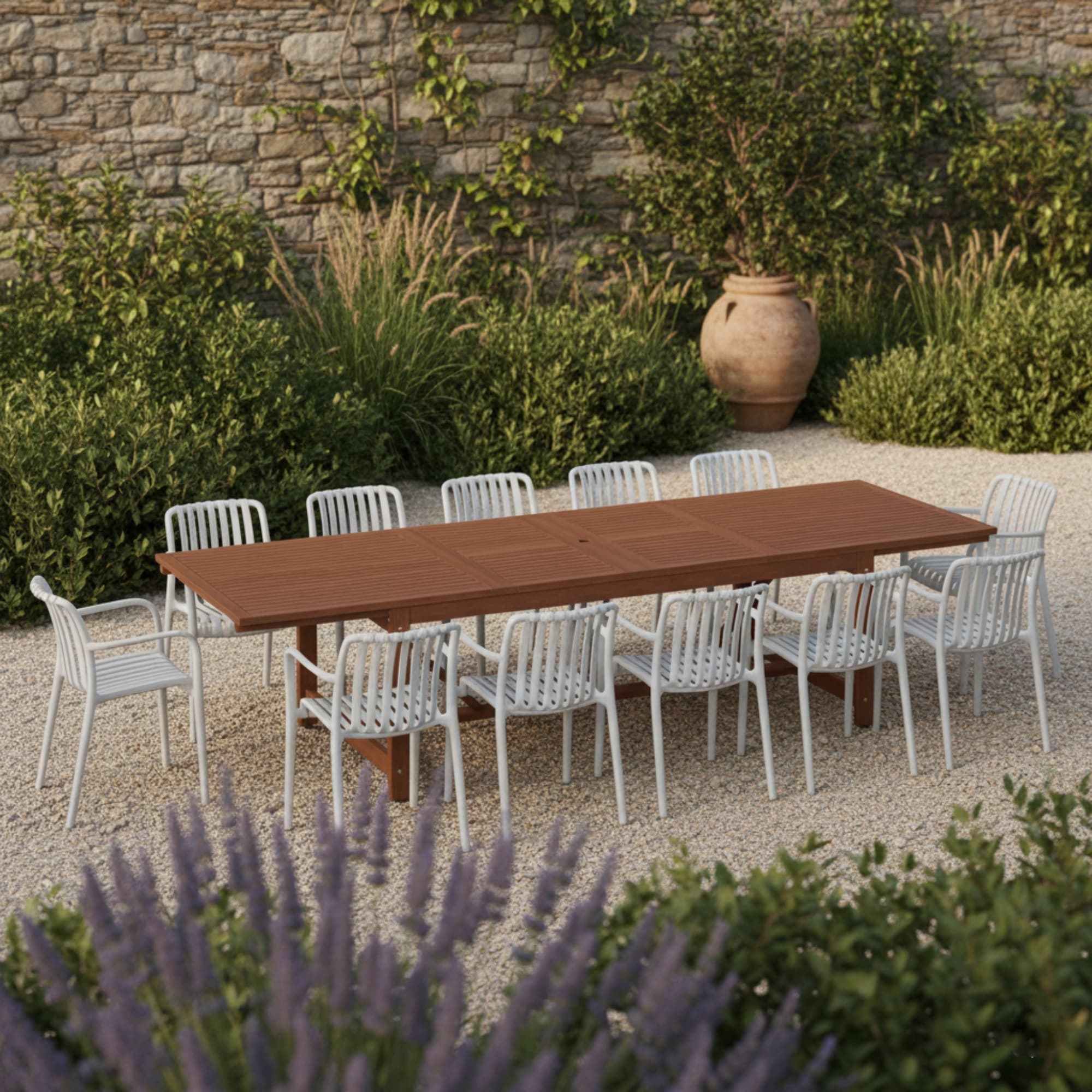 Noma 13 Piece Outdoor Rectangular Extendable Dining Table And Chairs Set